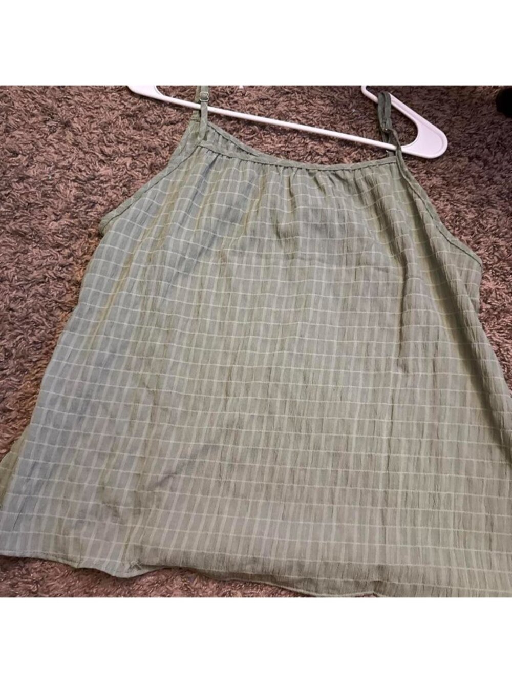 Green and white plaid tank top with adjustable straps #plaid #adjustable